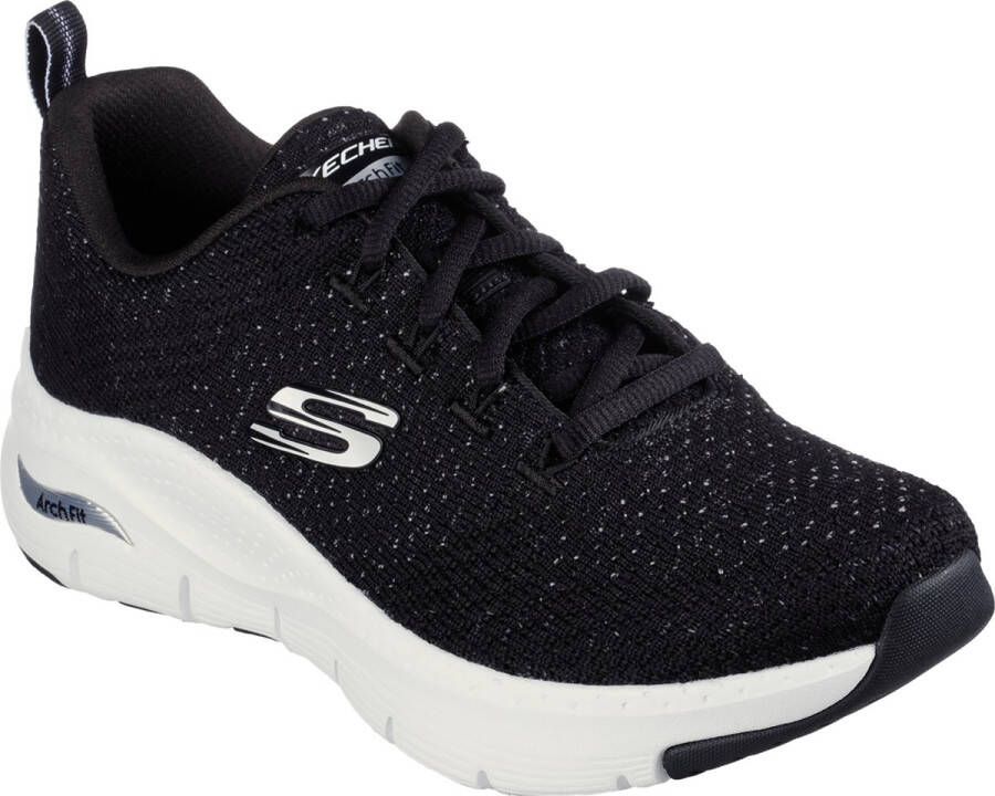 Skechers Arch Fit Glee for all zwart wit sneakers dames (149713 BKW)