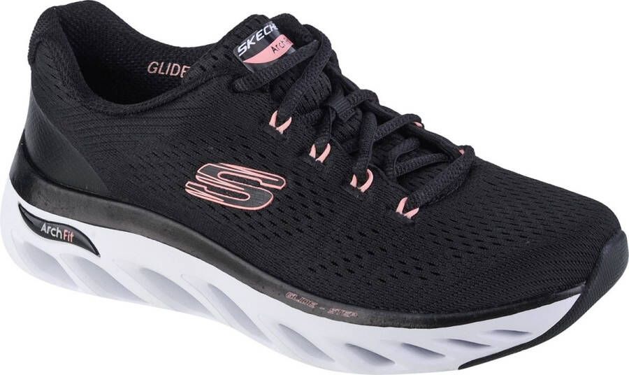 Skechers Arch Fit Glide-Step-Top Glory 149873-BKPK Vrouwen Zwart Sneakers Sportschoenen