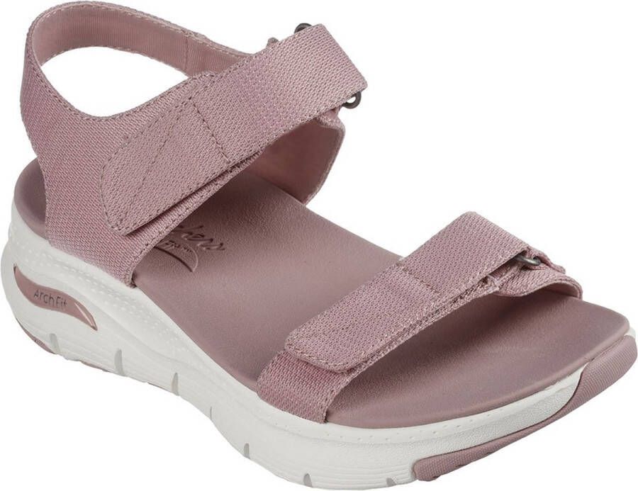 Skechers Arch Fit Touristy Platte Sandalen Pink Dames