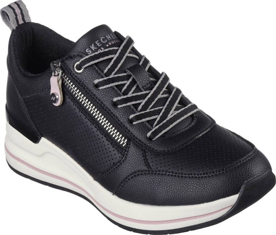 Skechers art 177335 BLK zwart met veter en rits en sleehak