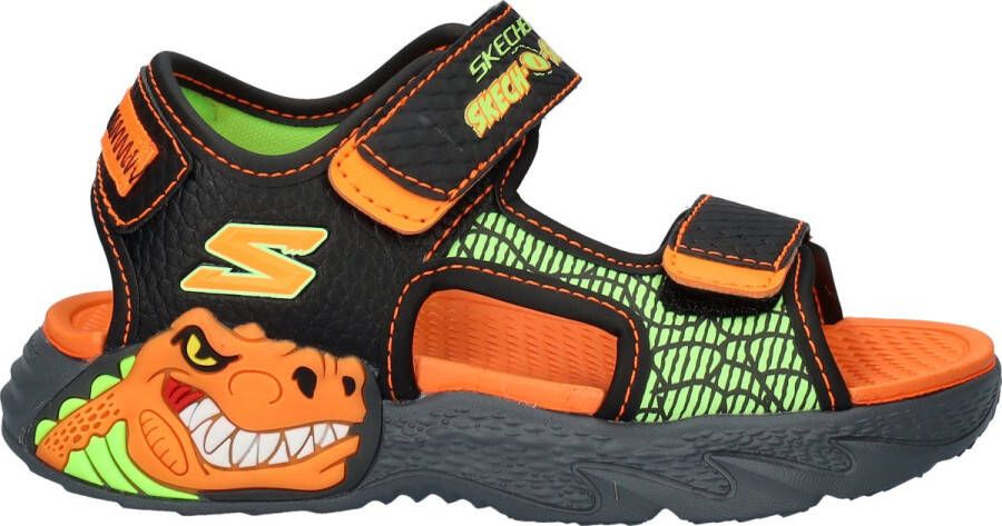 Skechers Creature-Splash Jongens Sandalen Zwart Oranje