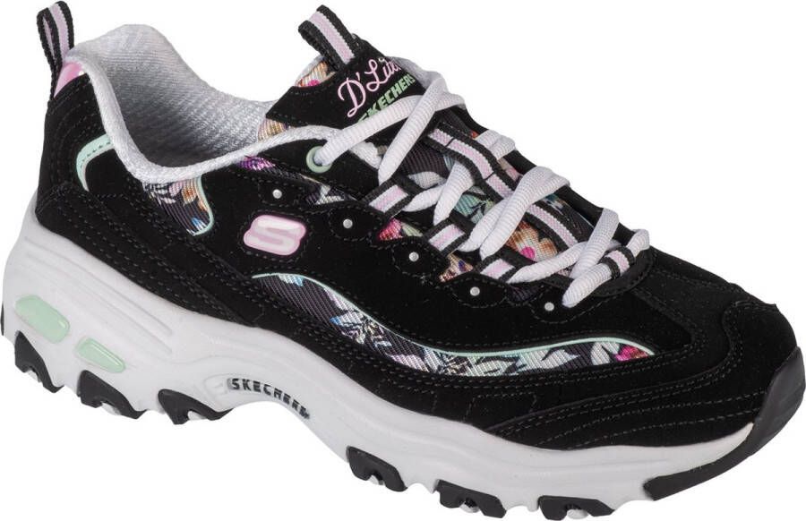 Skechers D'Lites-Blooming Fields 149794-BKMT Vrouwen Zwart Sneakers