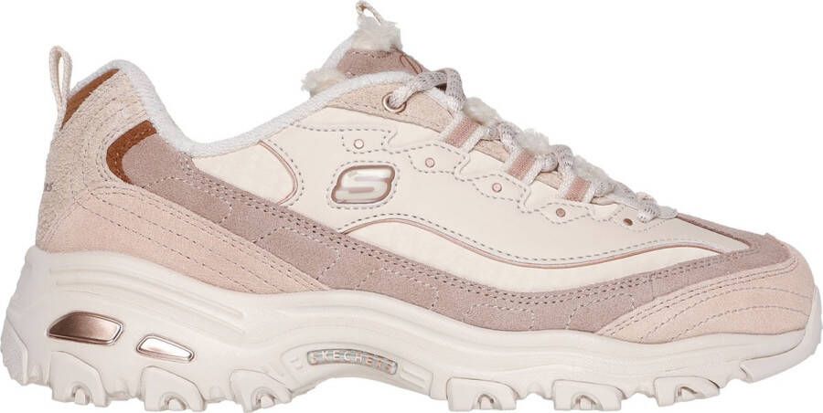 Skechers D'Lites Cold Days Dames Sneakers Zand Crème