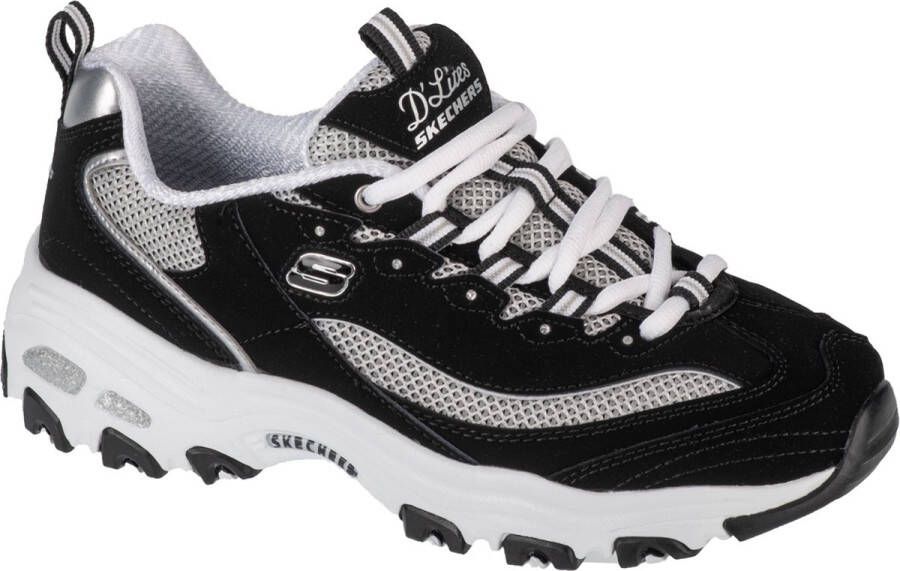 Skechers D'Lites Roam Around 13150-BKW Vrouwen Zwart Sneakers Sportschoenen