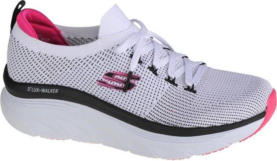 Skechers D'Lux Walker 149311-WBK Vrouwen Wit Sneakers Sportschoenen