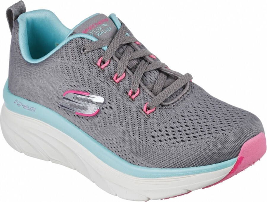 Skechers D'Lux Walker Fresh Finesse 149368-GMLT Vrouwen Grijs Sneakers Sportschoenen