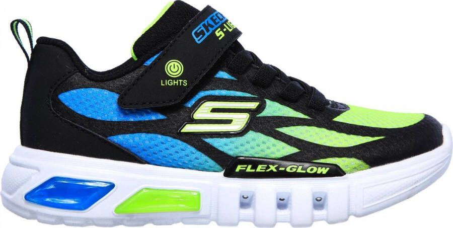 Skechers Flex-Glow Dezlom Jongens Sneakers Black Blue Lime