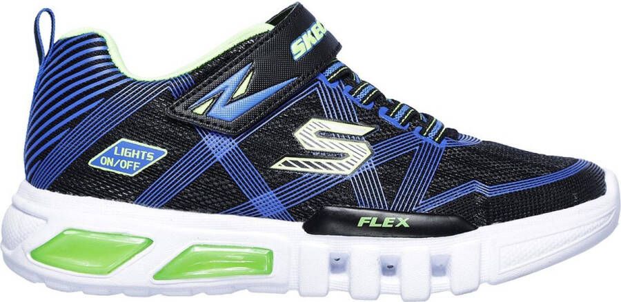 Skechers Flex-Glow Jongens Sneakers Black Blue Lime