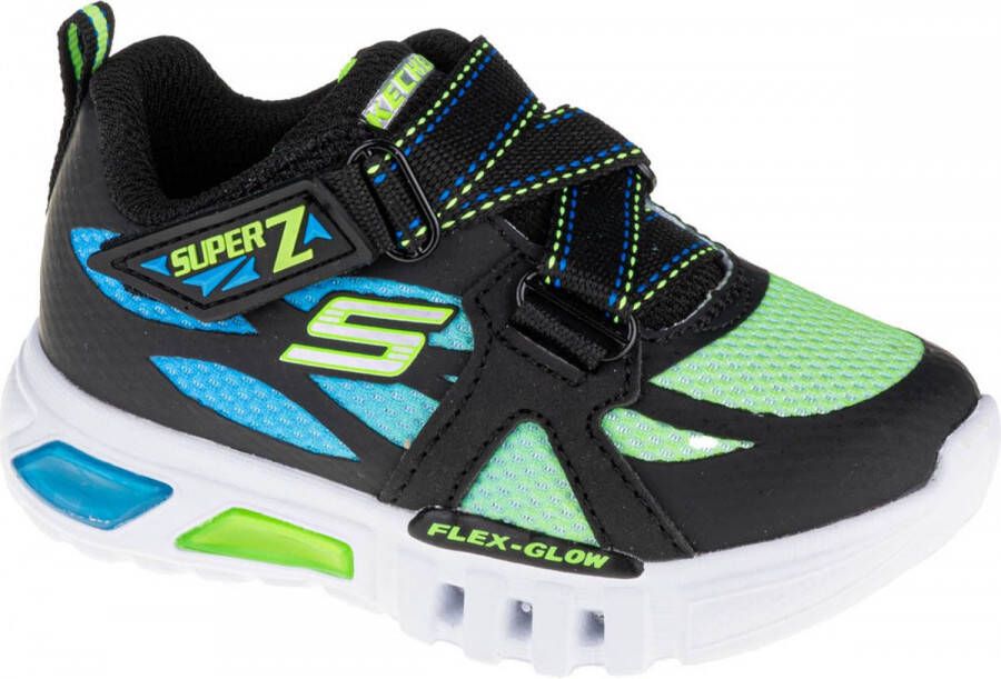 Skechers Flex Glow Lowex 400015N BBLM voor een jongen Zwart Sneakers Sportschoenen