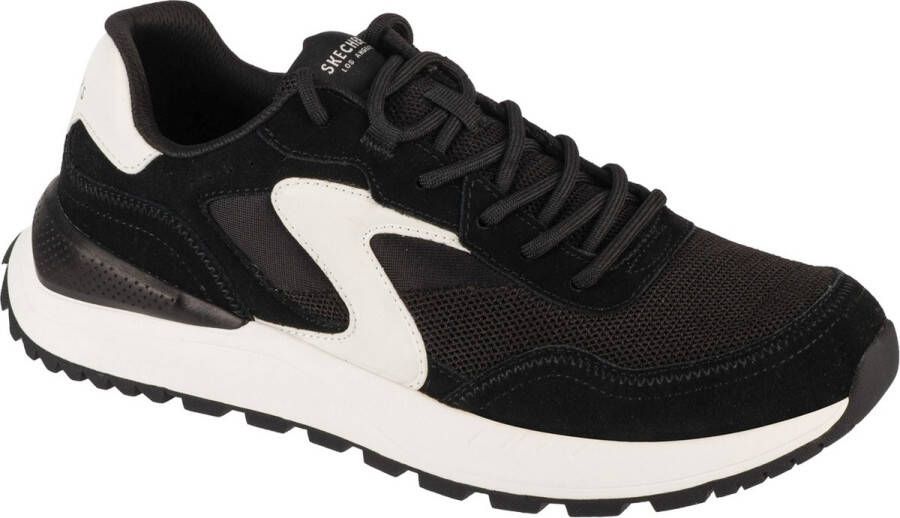 Skechers Fury Lace Low 183265-BKW Mannen Zwart Sneakers