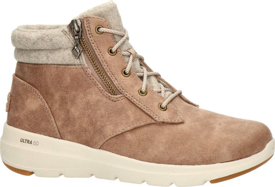 Skechers Glacial Ultra dames veterboot Cognac