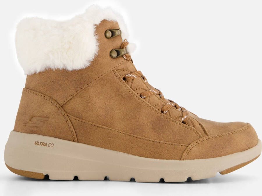 Skechers Glacial Ultra Cozyly Veterboot Vrouwen Bruin Cognac