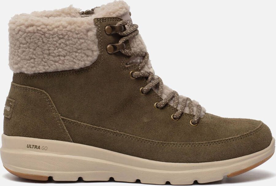 Skechers Groene Comfortabele Veterschoen met Aircooled GogaMat Binnenzool Groen Dames