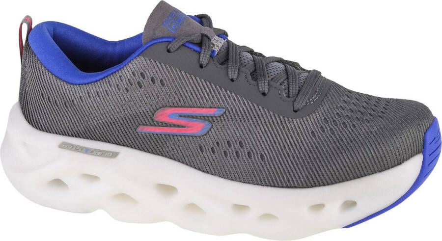 Skechers Go Run Swirl Tech 128791-GRY Vrouwen Grijs Hardloopschoenen