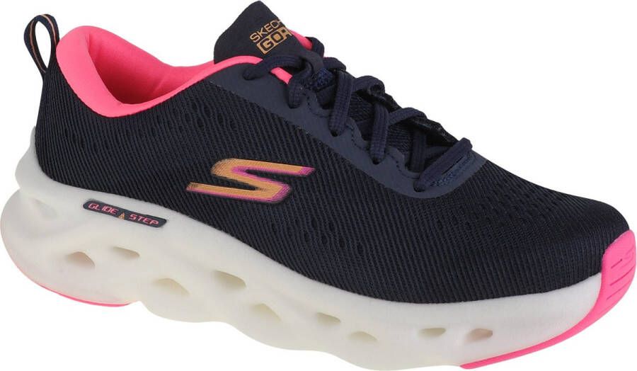 Skechers Go Run Swirl Tech 128791-NVY Vrouwen Marineblauw Hardloopschoenen