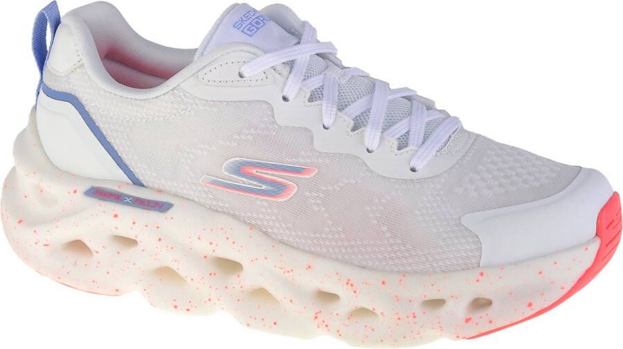 Skechers Go Run Swirl Tech-Outbreak 128794-WBLP Vrouwen Wit Hardloopschoenen