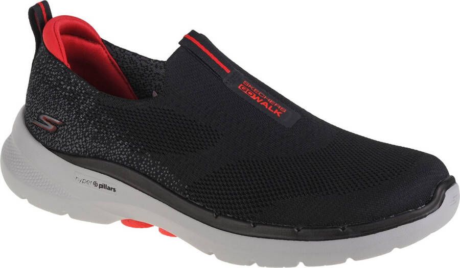 Skechers Go Walk 6 216202-BKRD Mannen Zwart Sneakers Sportschoenen