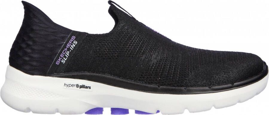 Skechers Go Walk 6 Fabulous View Slip-ins 124569-BKLV Vrouwen Zwart Sneakers Sportschoenen