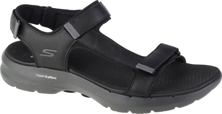 Skechers Go Walk 6 Sandal 229126-BKGY Mannen Zwart Sandalen