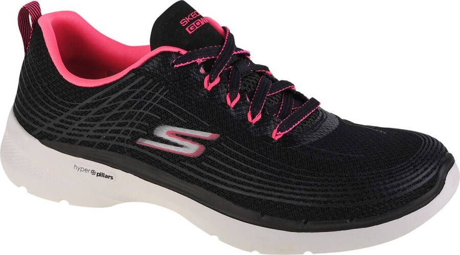 Skechers Go Walk 6 Stunning Glow 124554-BKHP Vrouwen Zwart Sneakers Sportschoenen - Foto 1