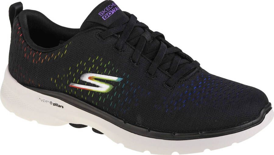 Skechers Go Walk 6 Vibrant Energy 124520-BKMT Vrouwen Zwart Sneakers Sportschoenen