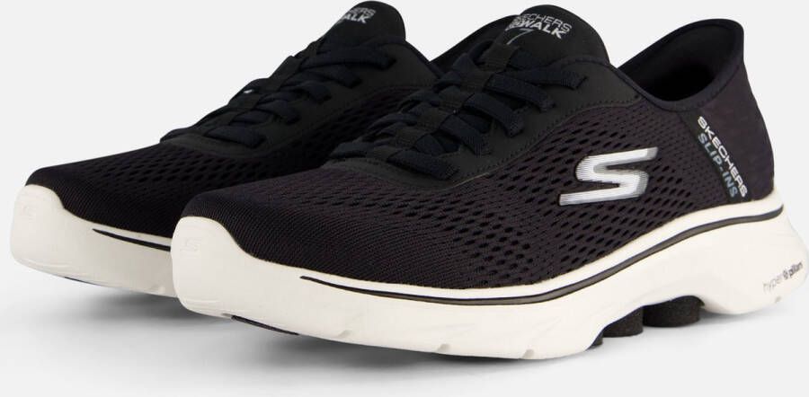 Skechers Go Walk 7 Free Hand 2 Heren Instappers Zwart Wit