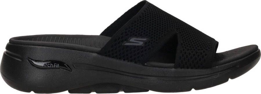 Skechers Go Walk Arch Fit Worthy 140224 BBK Vrouwen Zwart Slippers