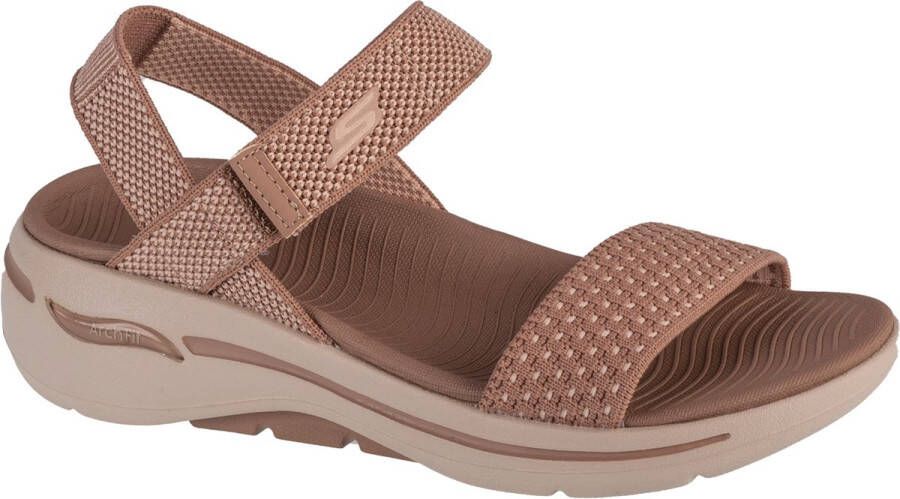 Skechers Go Walk Arch Fit Sandal Polished 140264-TAN Vrouwen Bruin Sandalen