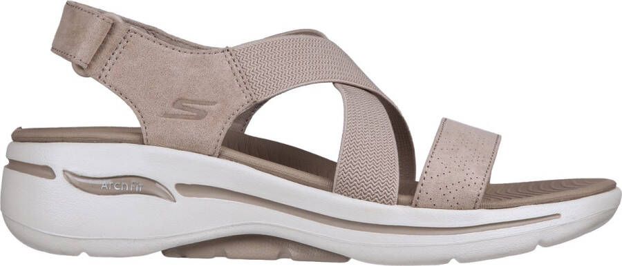 Skechers Go Walk Arch Fit Sandal Tre Dames Sandalen Taupe