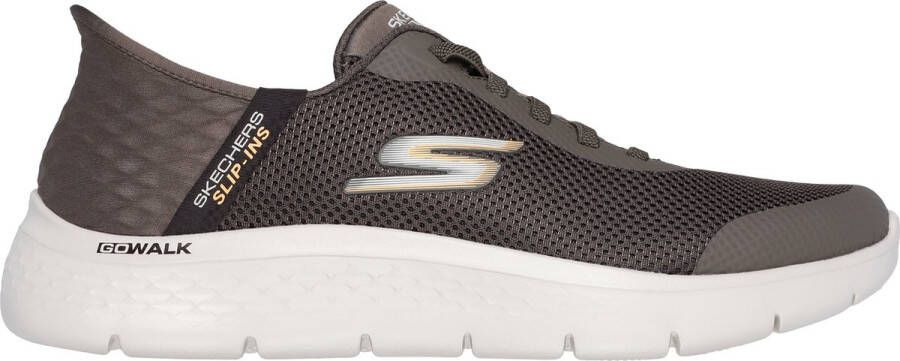 Skechers Go Walk Flex Hands Up Heren Instappers Bruin