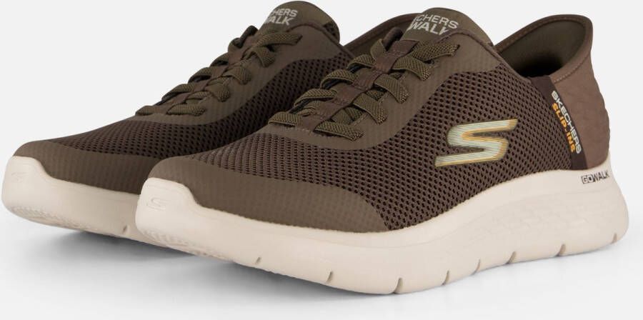 Skechers Go Walk Flex Hands Up Heren Instappers Bruin