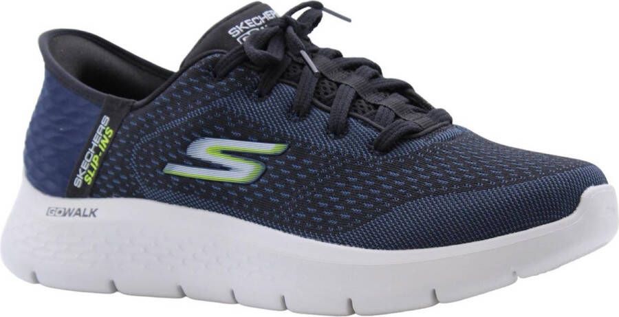 Skechers Go Walk Flex New World Heren Instappers Donkerblauw Lime