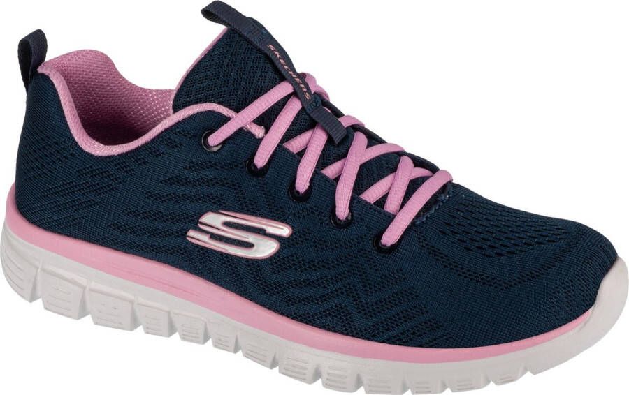 Skechers Graceful Get Connected 12615-NVPK Vrouwen Marineblauw Sneakers Sportschoenen