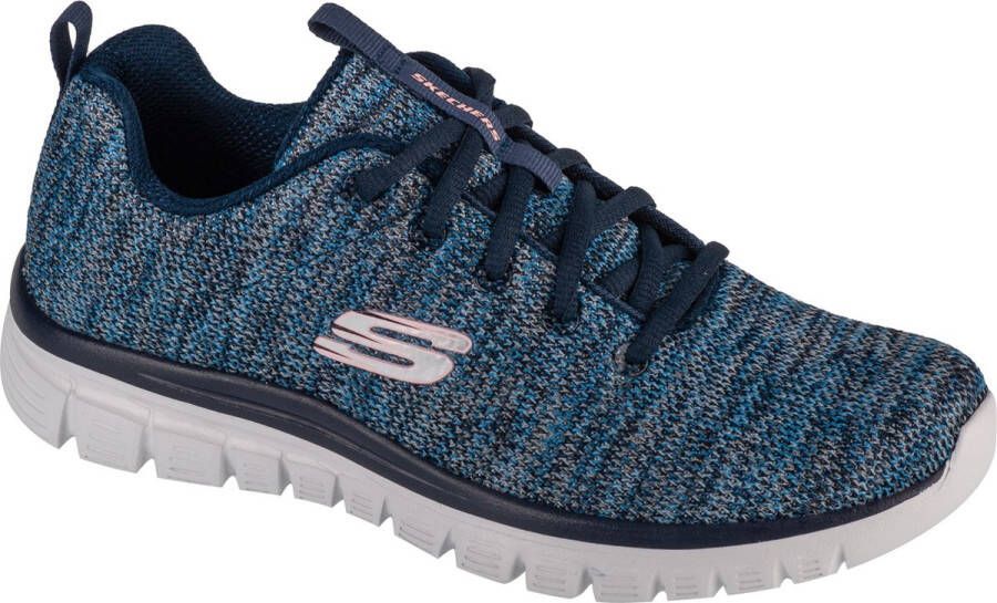 Skechers Graceful Twisted Fortune 12614-NVBL Vrouwen Marineblauw Sneakers