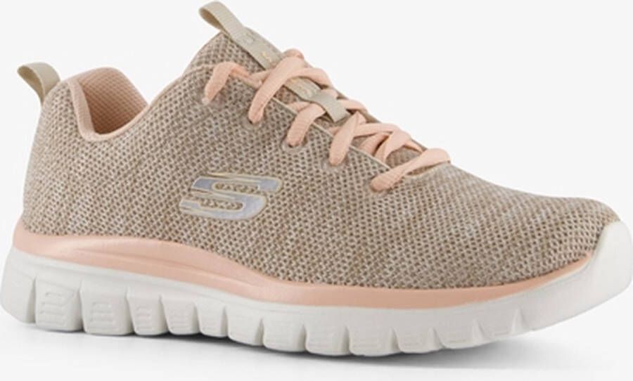 Skechers Graceful Twisted Fortune dames sneakers Beige Extra comfort Memory Foam