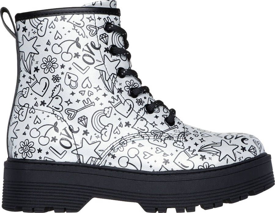 Skechers Gravlen Hi Meisjes Laarzen Zwart Zilver