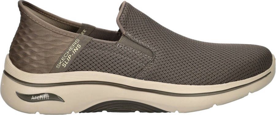 Skechers Hands Free Slip-Ins Go Walk Arch Fit 2.0 heren instapschoen Taupe