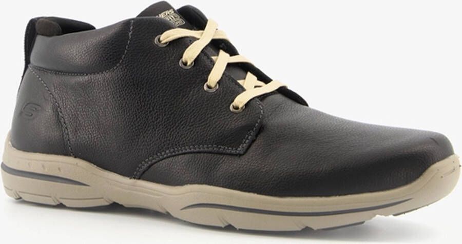 Skechers Harper Melden leren heren veterboots Zwart Extra comfort Memory Foam - Foto 1