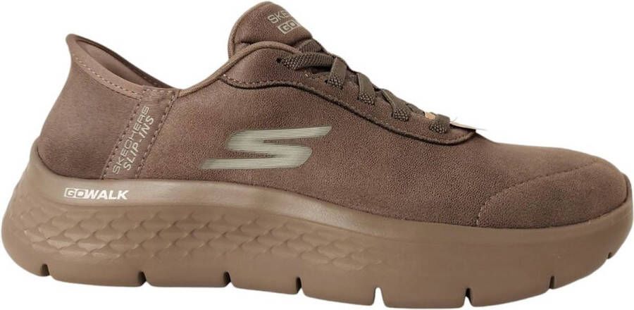 Skechers Instapper Hands-Free Slip-Ins Go Walk Flez Mali 124837 BRN Bruin Machine Washable