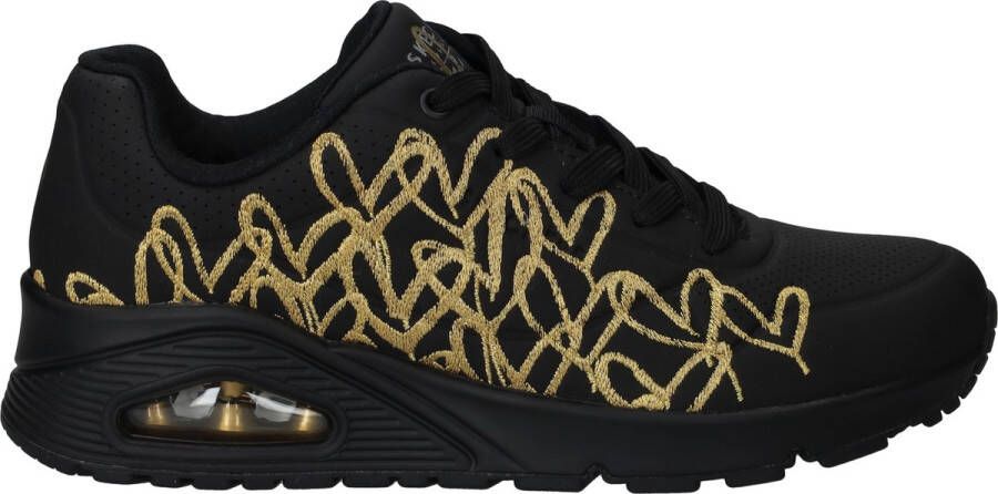 Skechers Sneakers UNO-GOLDEN HEART Vrijetijdsschoen veterschoen met gouden mylar borduursels