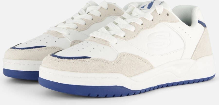 Skechers Lage Lifestyle Veterschoen met Blauwe Accenten White Heren