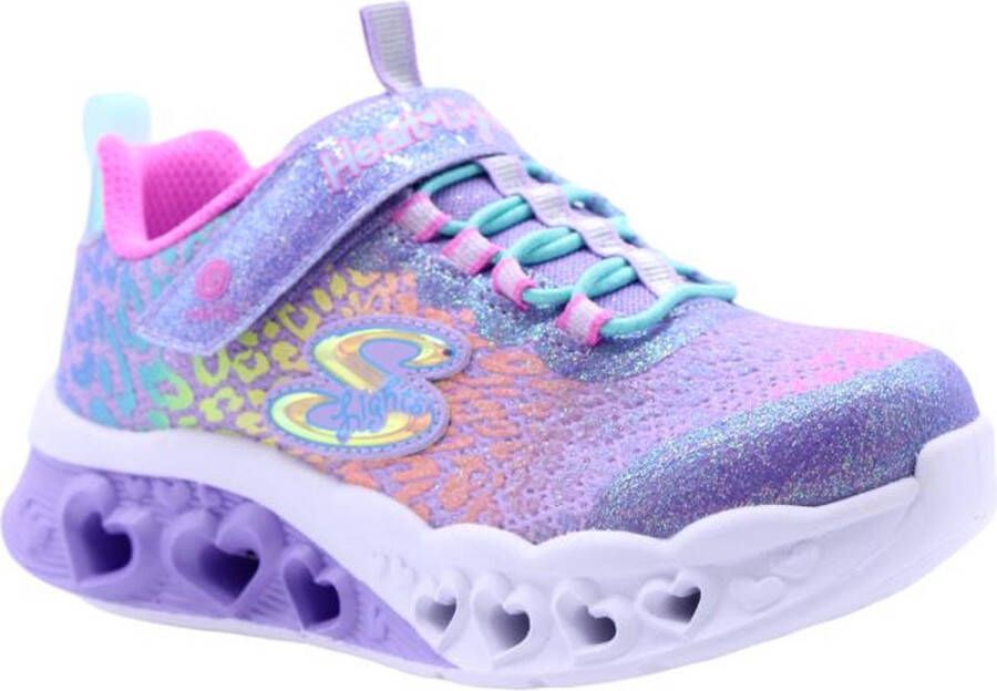 Skechers Kids Sneakers FLUTTER HEART LIGHTS LOVES WILD met felgekleurde zool