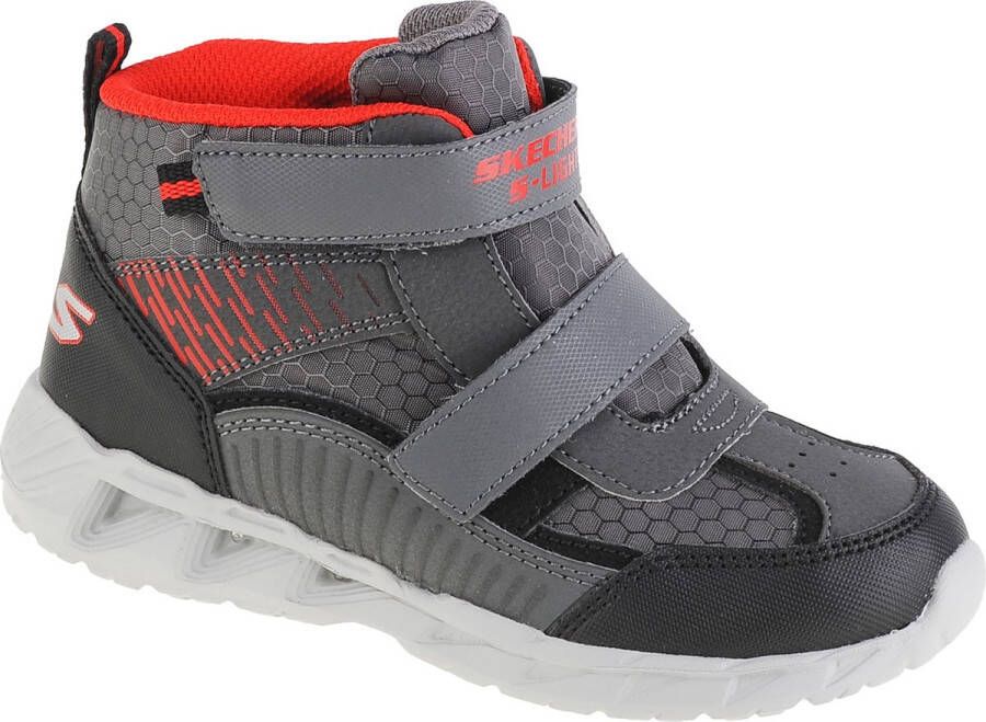 Skechers Magna-Lights-Frosty Fun 401504N-CCBK voor een jongen Grijs Sneakers Sportschoenen