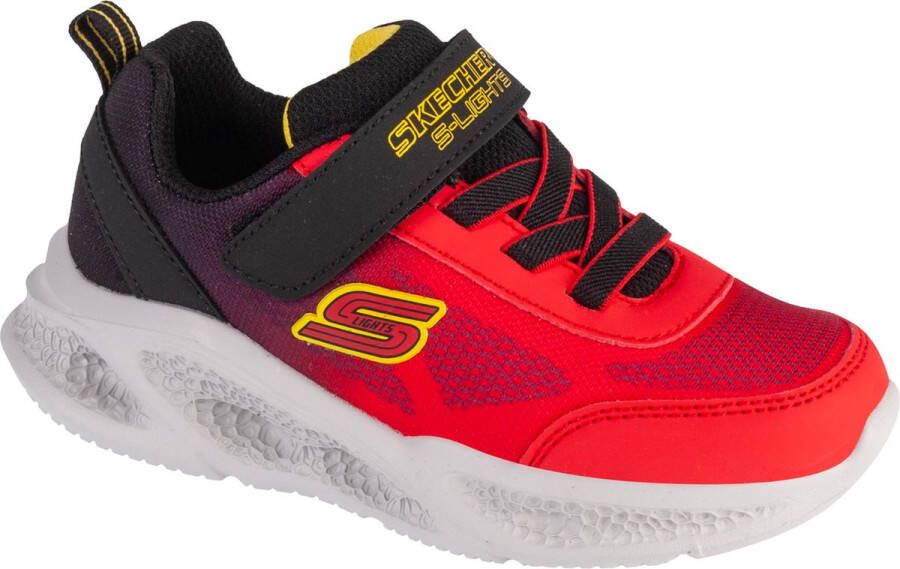 Skechers Meteor-Lights Krendox 401495N-RDBK voor een jongen Rood Sneakers Sportschoenen