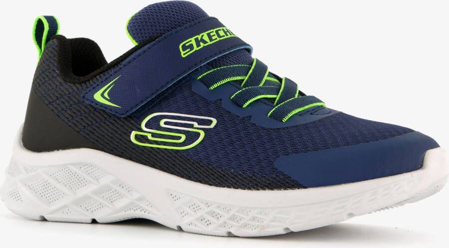 Skechers Microspec II Zovrix 403924L-NBLM voor een Marineblauw Sneakers Sportschoenen