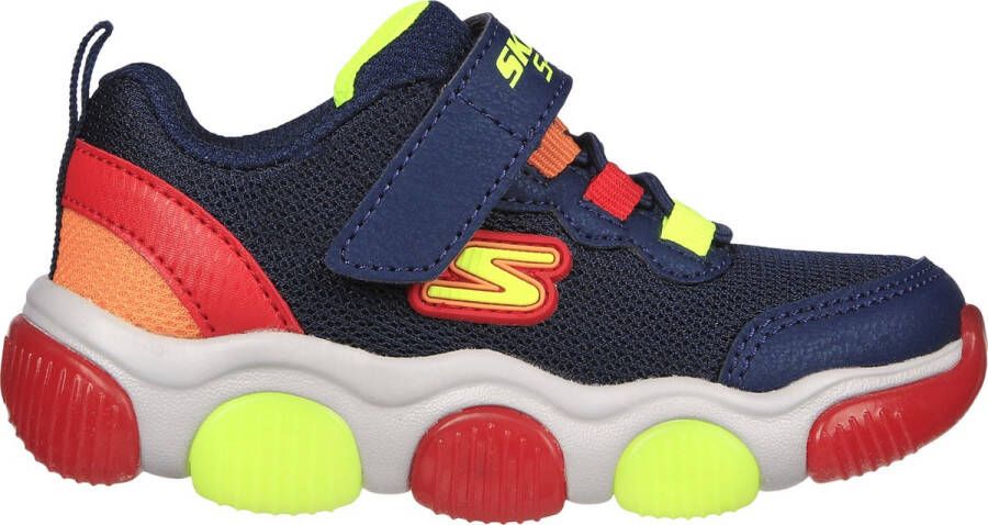 Skechers Mighty Glow Jongens Sneakers Donkerblauw Rood