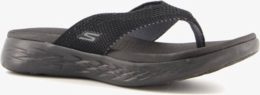 Skechers On The Go 600 Flourish 140703-BKGY Vrouwen Zwart Slippers