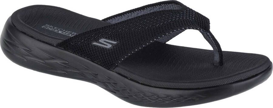 Skechers Teenslippers ON-THE-GO 600-FLOURISH zomerschoen slippers poolslides met zachte tussenstuk voor de tenen