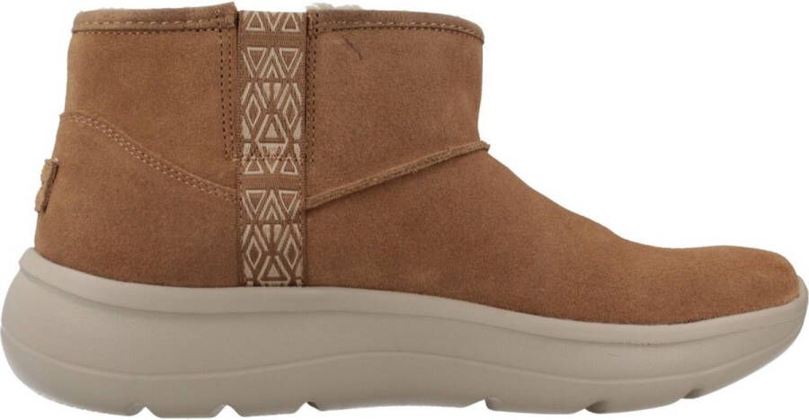 Skechers On The Go Encore suede dames laarsjes Bruin Echt leer Uitneembare zool