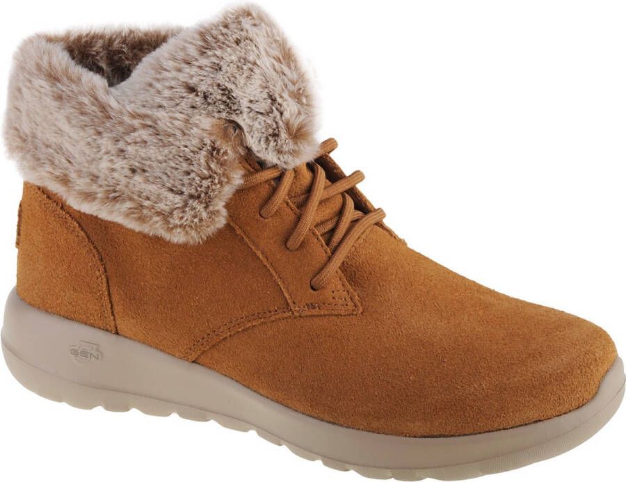 Skechers Dames Enkellaarzen On-The-Go Joy-Plush Dreams Brown Dames